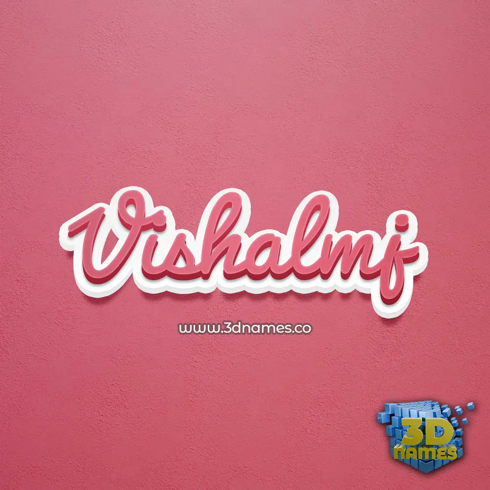 vishalmj in Red Scribble style - 3D name wallpaper