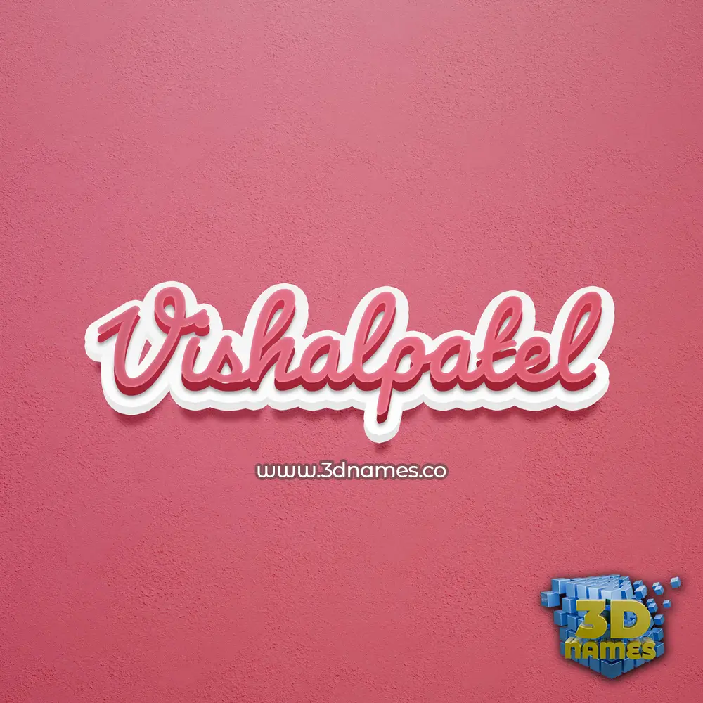 vishalpatel in Red Scribble style - 3D name wallpaper