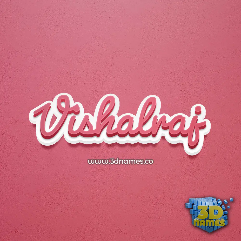 vishalraj in Red Scribble style - 3D name wallpaper