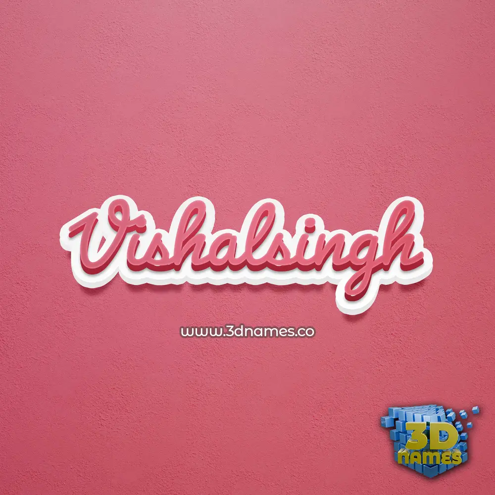 vishalsingh in Red Scribble style - 3D name wallpaper
