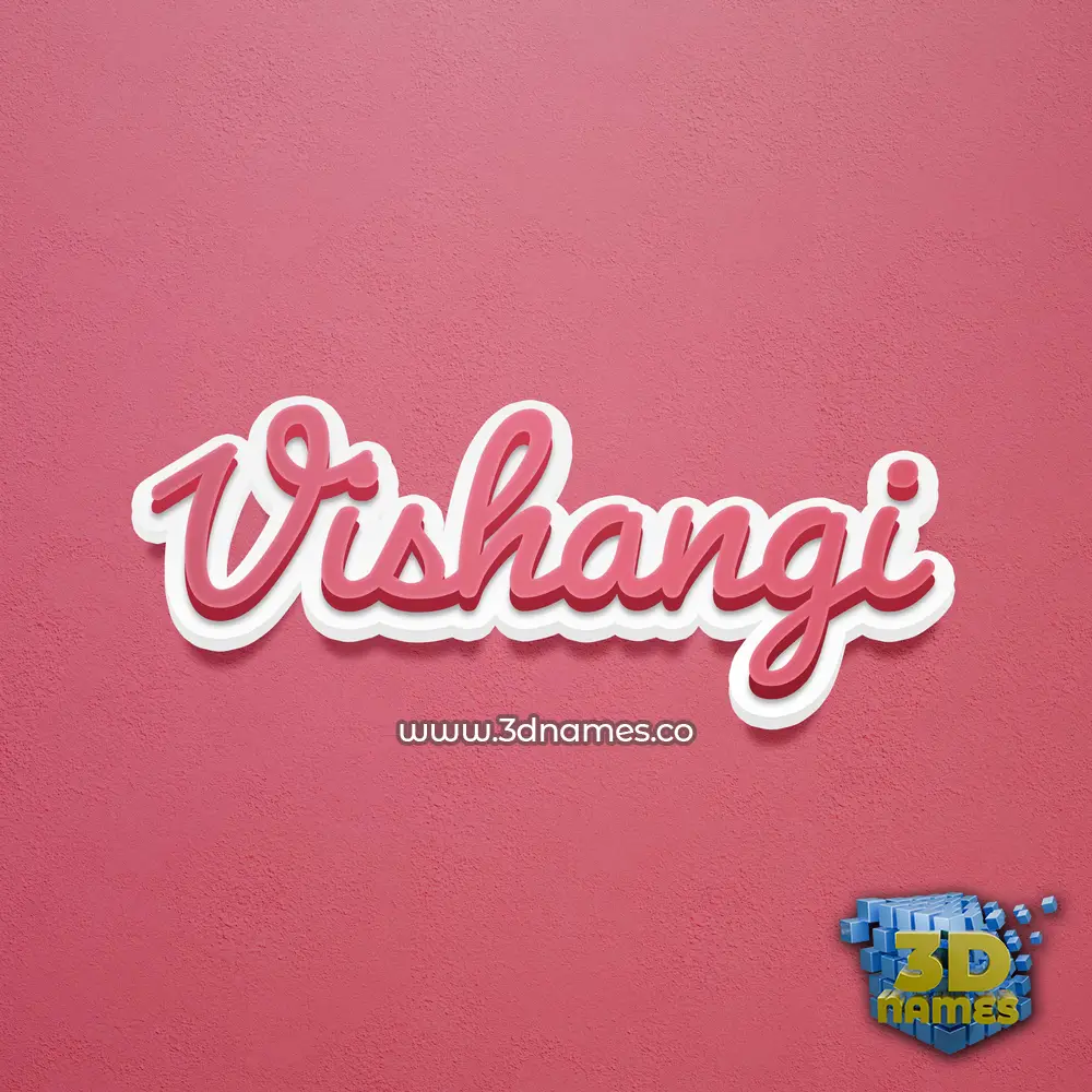 vishangi in Red Scribble style - 3D name wallpaper