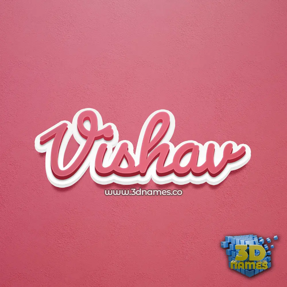 vishav in Red Scribble style - 3D name wallpaper