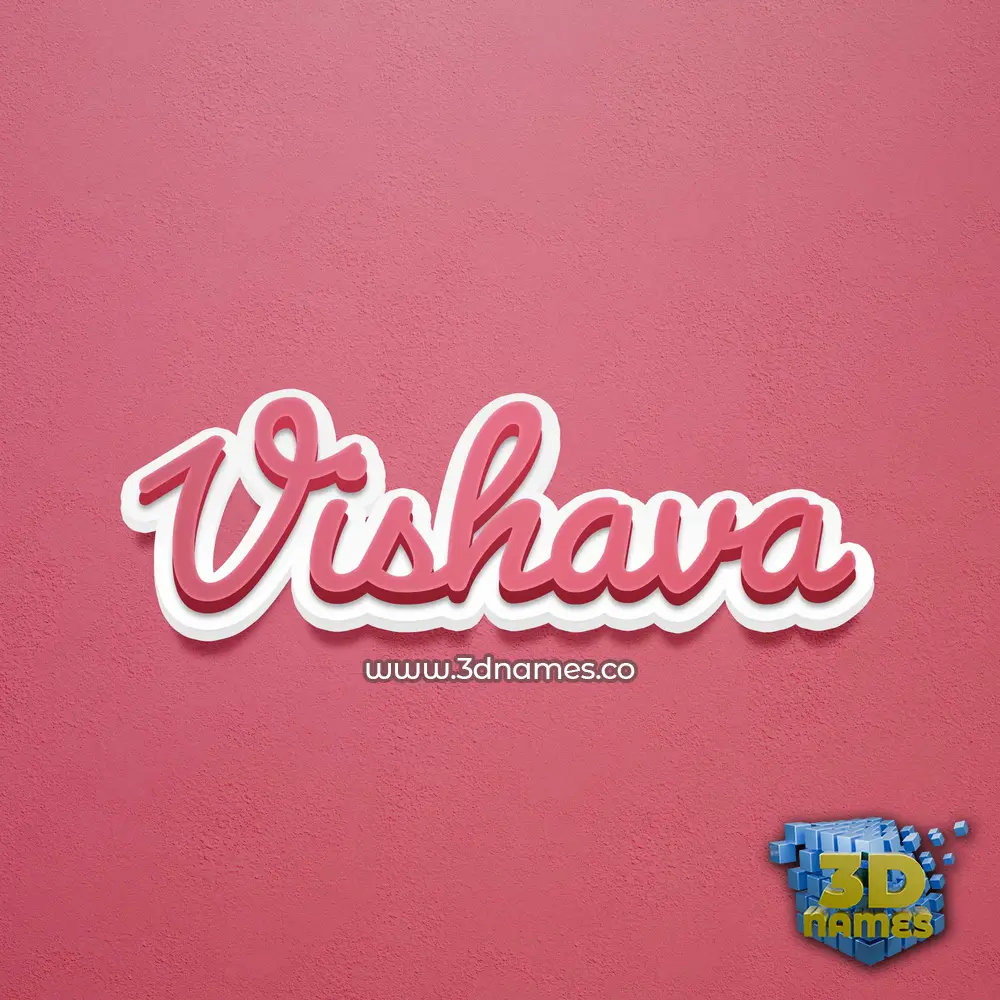 vishava in Red Scribble style - 3D name wallpaper