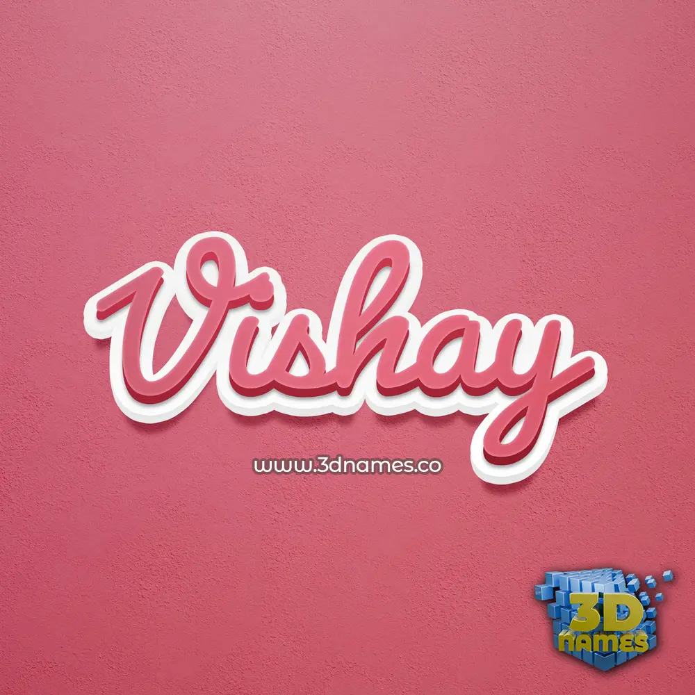 vishay in Red Scribble style - 3D name wallpaper