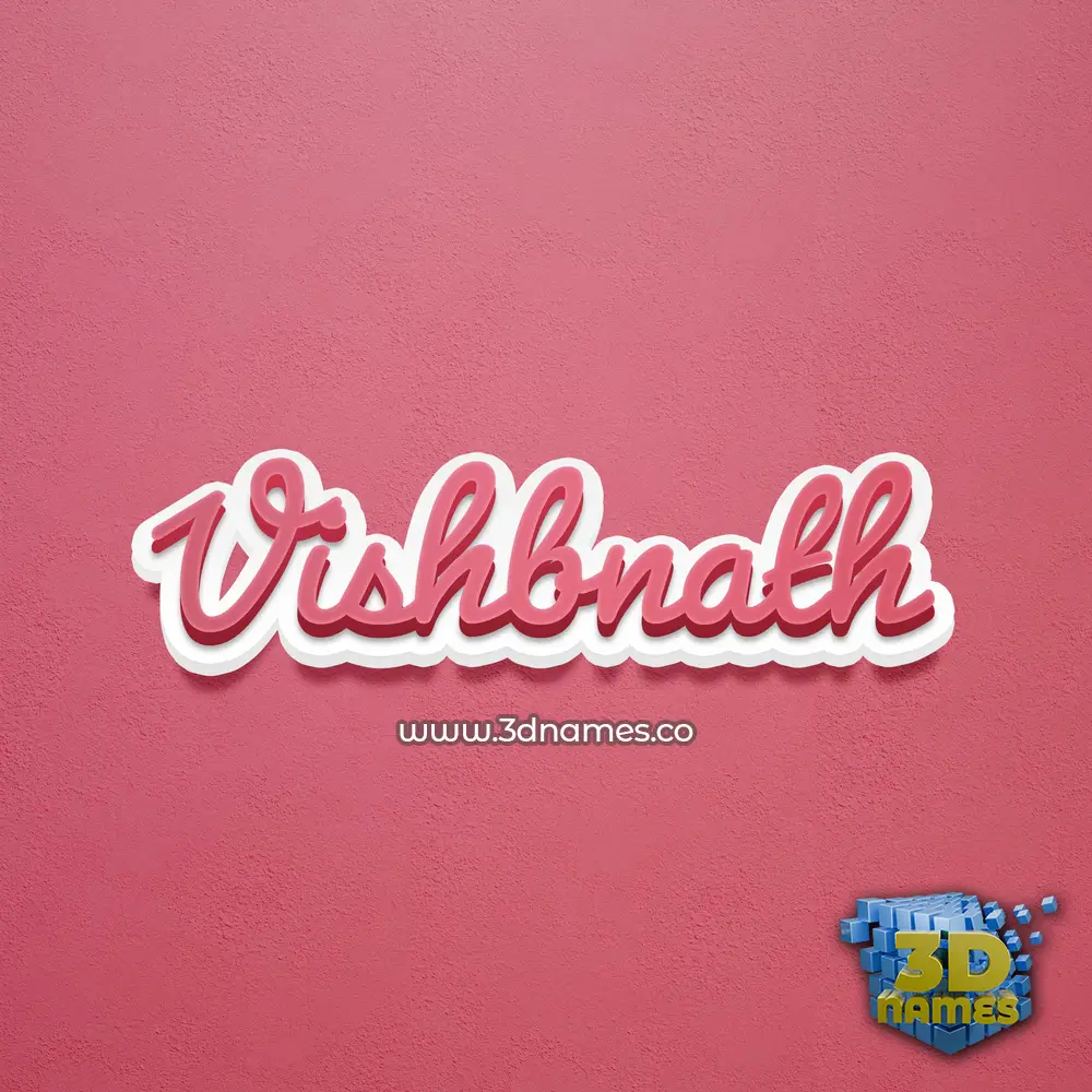 vishbnath in Red Scribble style - 3D name wallpaper