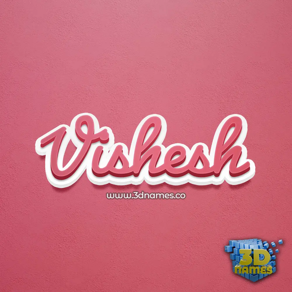 vishesh in Red Scribble style - 3D name wallpaper