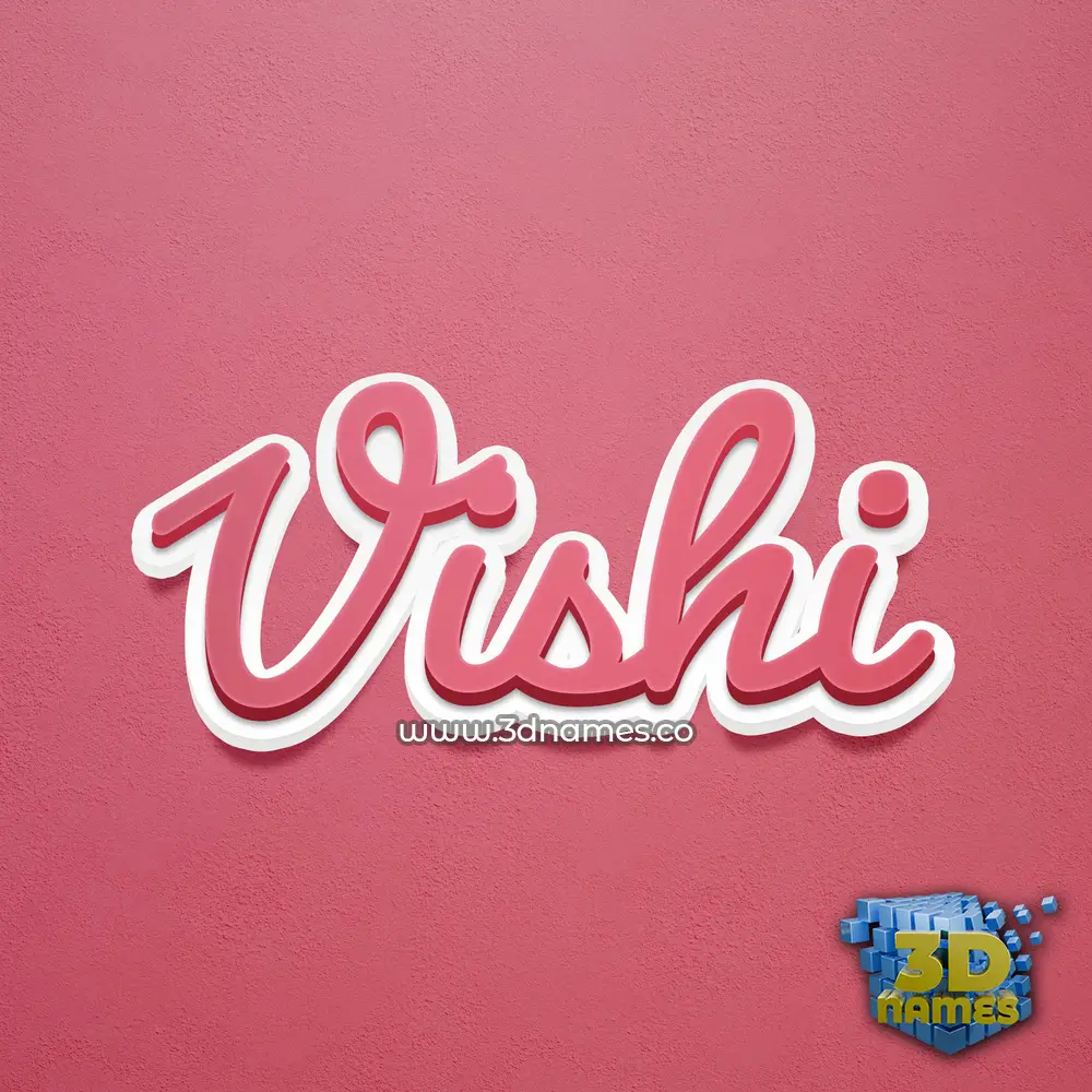 vishi in Red Scribble style - 3D name wallpaper