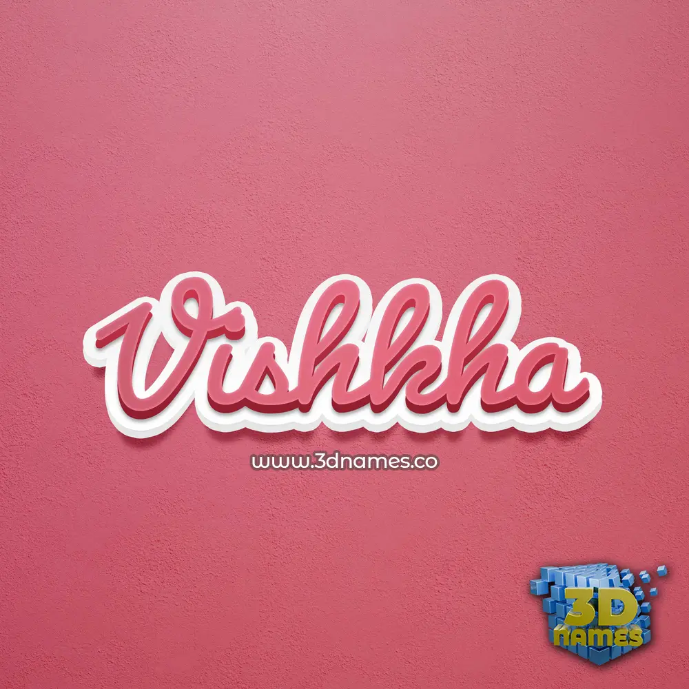 vishkha in Red Scribble style - 3D name wallpaper