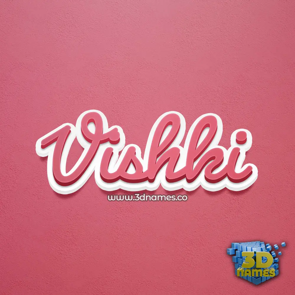 vishki in Red Scribble style - 3D name wallpaper