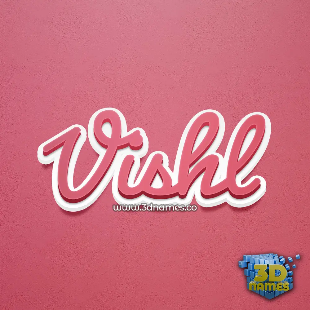 vishl in Red Scribble style - 3D name wallpaper