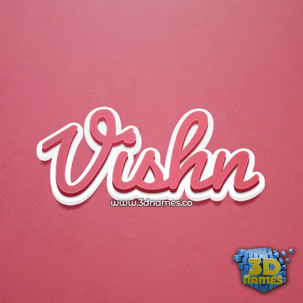 vishn in Red Scribble style - 3D name wallpaper