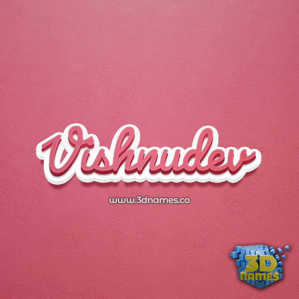 vishnudev in Red Scribble style - 3D name wallpaper