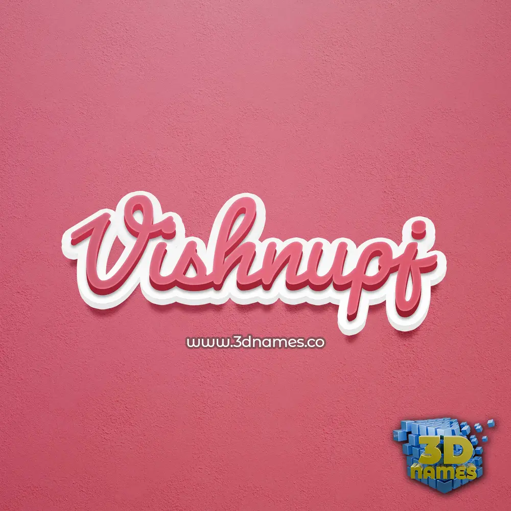 vishnupj in Red Scribble style - 3D name wallpaper