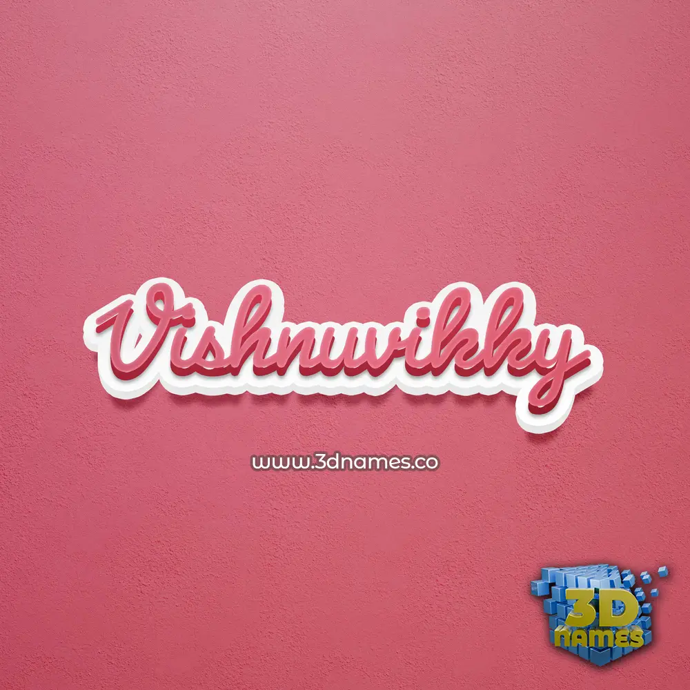 vishnuvikky in Red Scribble style - 3D name wallpaper