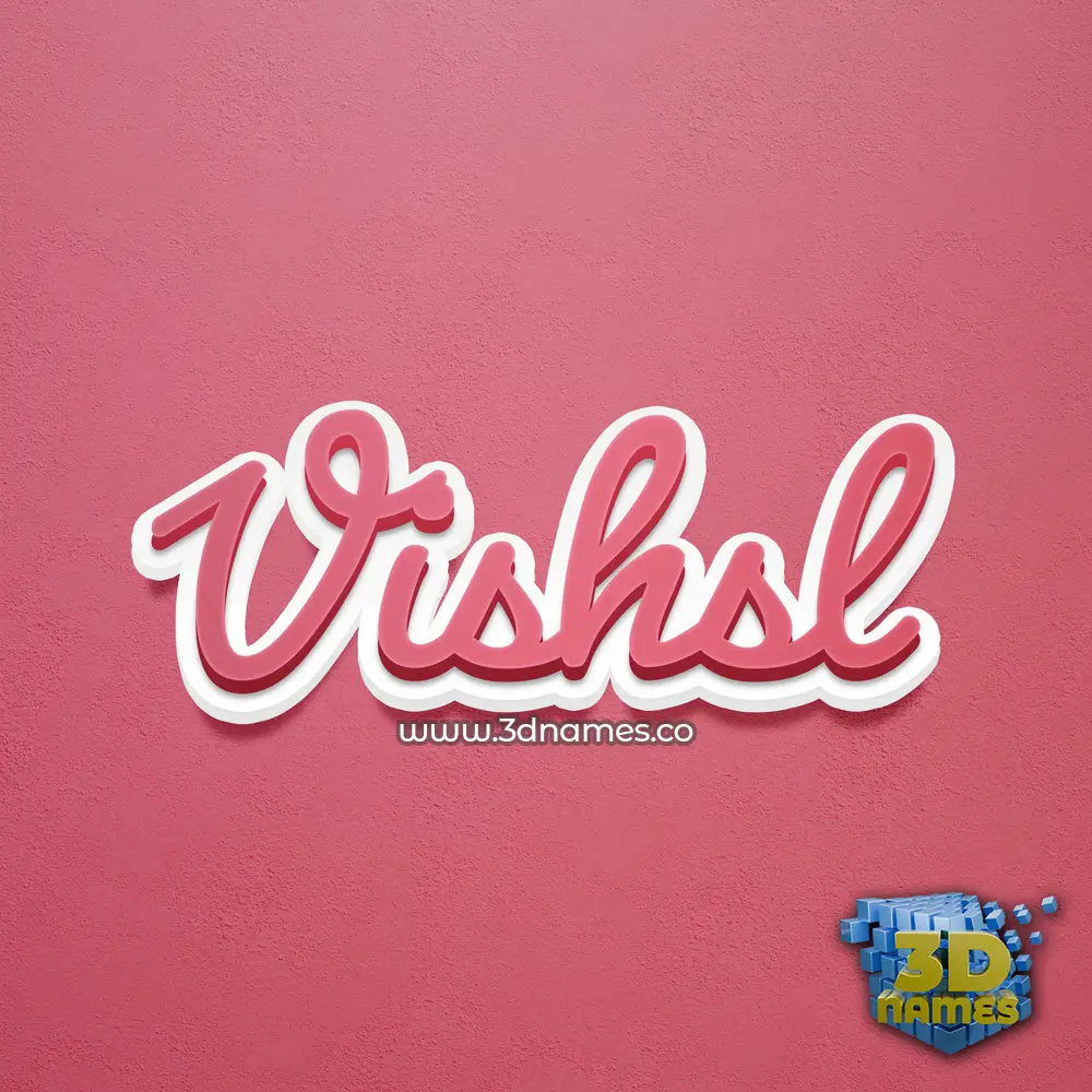 vishsl in Red Scribble style - 3D name wallpaper