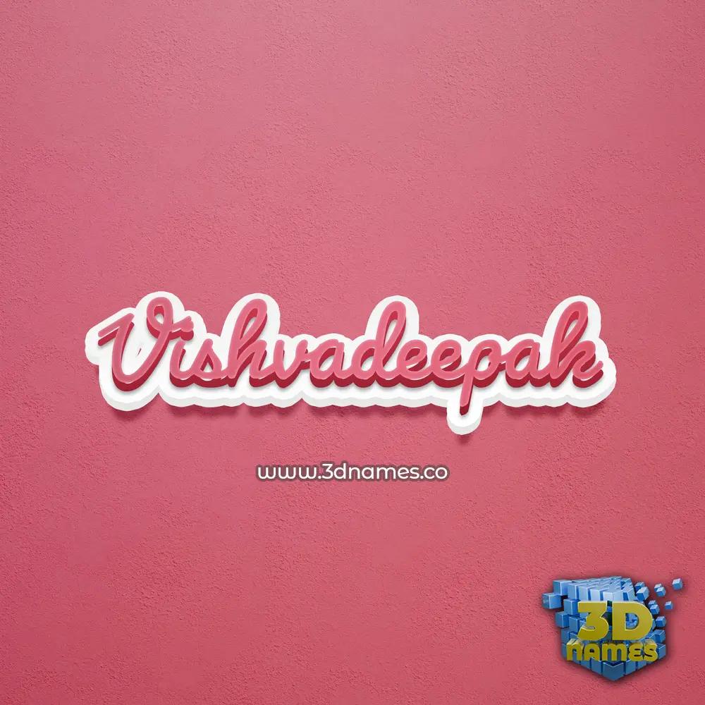 vishvadeepak in Red Scribble style - 3D name wallpaper