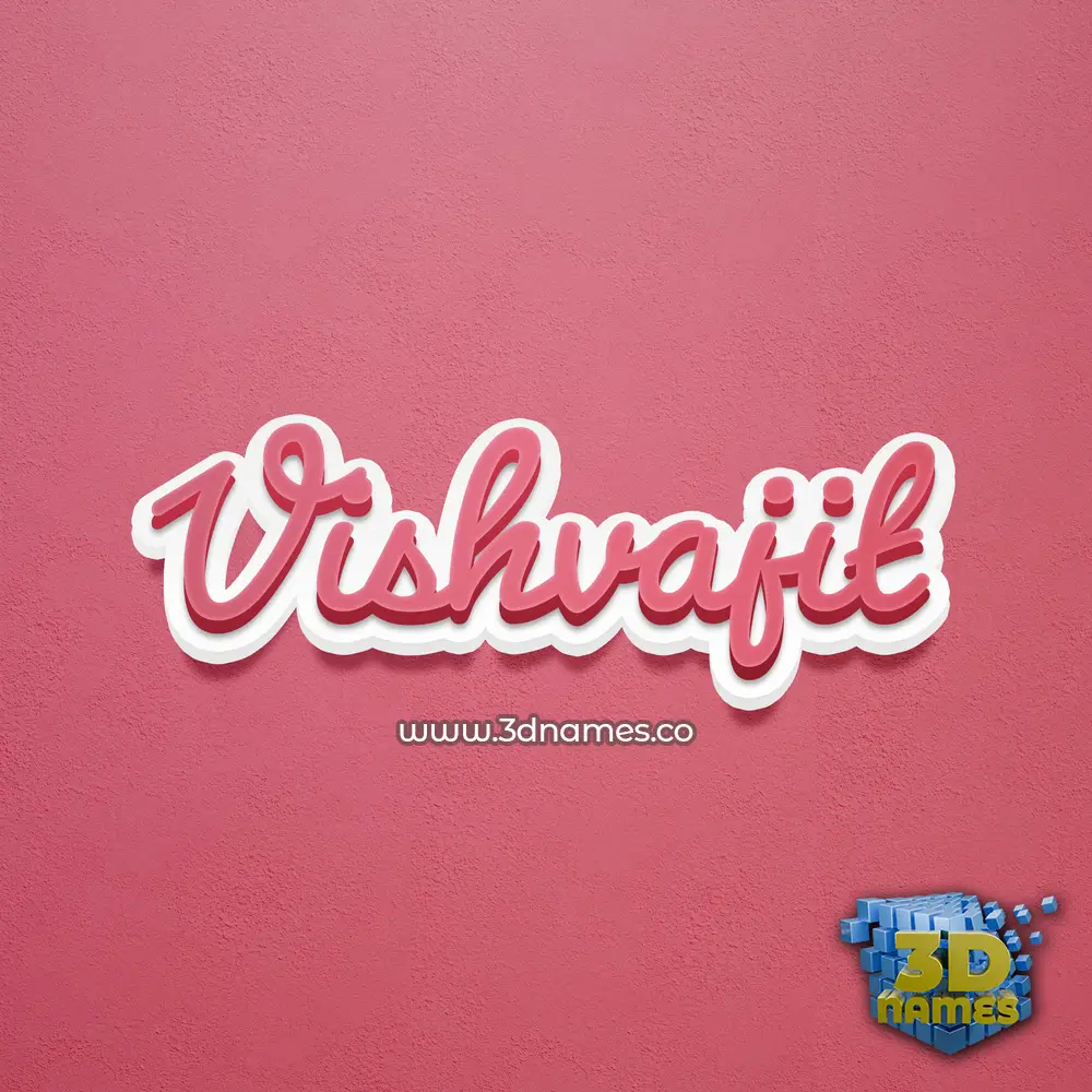 vishvajit in Red Scribble style - 3D name wallpaper