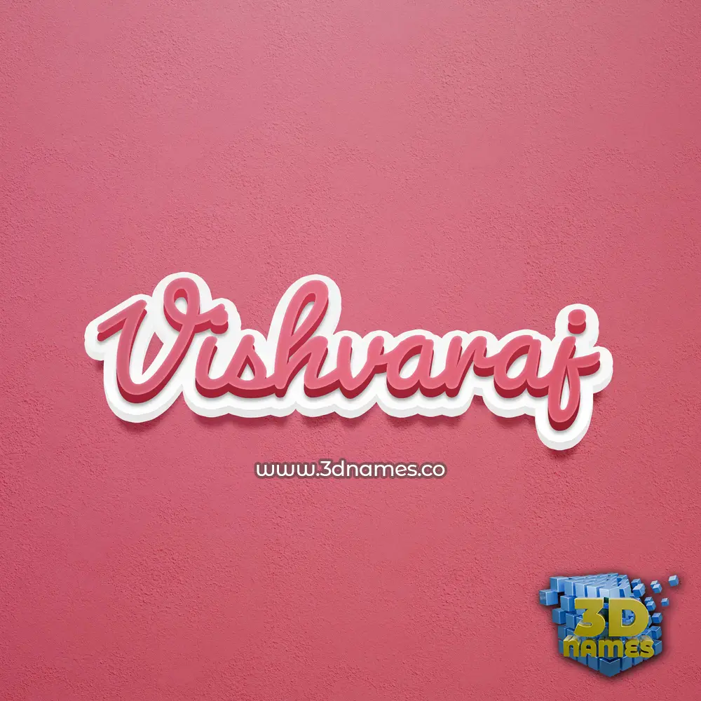 vishvaraj in Red Scribble style - 3D name wallpaper