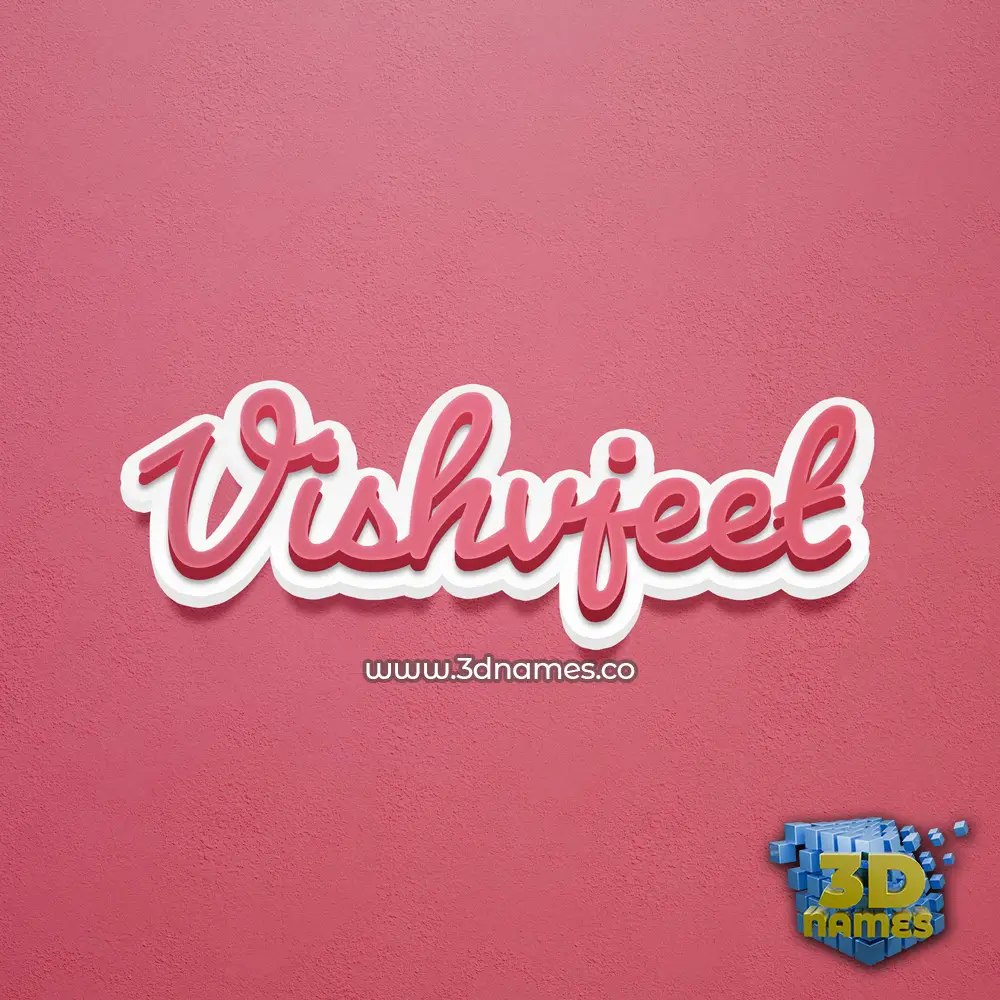 vishvjeet in Red Scribble style - 3D name wallpaper