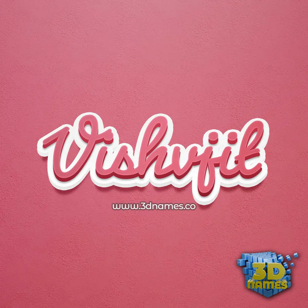 vishvjit in Red Scribble style - 3D name wallpaper