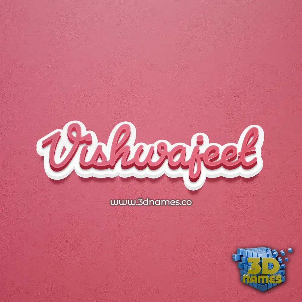 vishwajeet in Red Scribble style - 3D name wallpaper