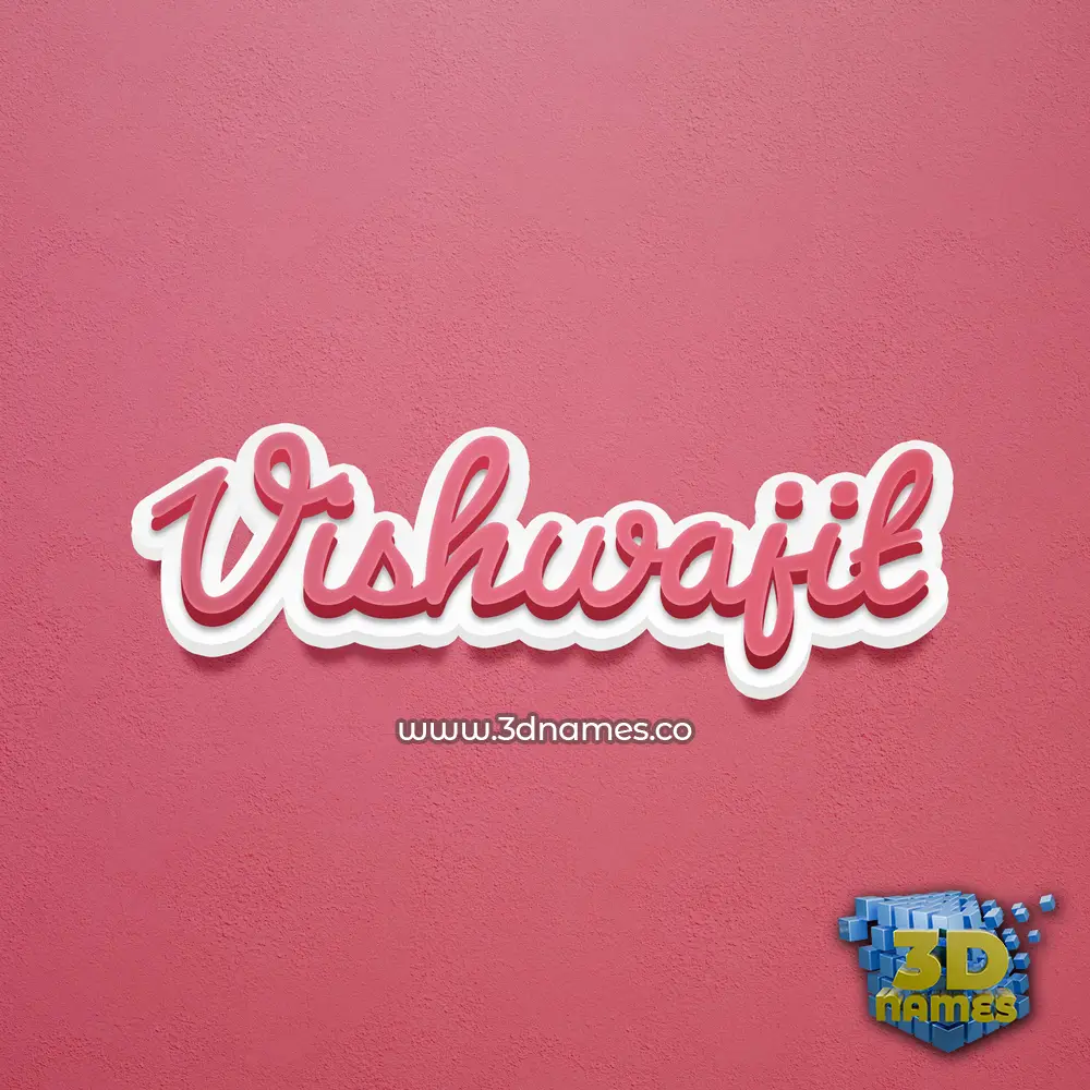 vishwajit in Red Scribble style - 3D name wallpaper