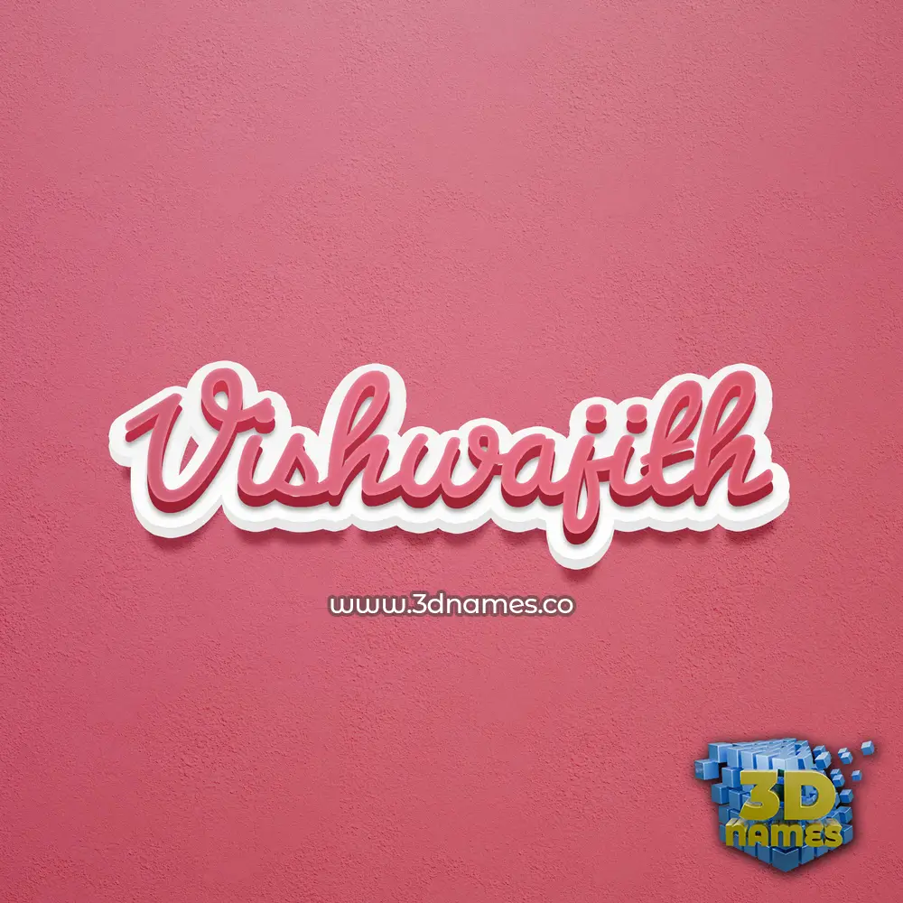 vishwajith in Red Scribble style - 3D name wallpaper