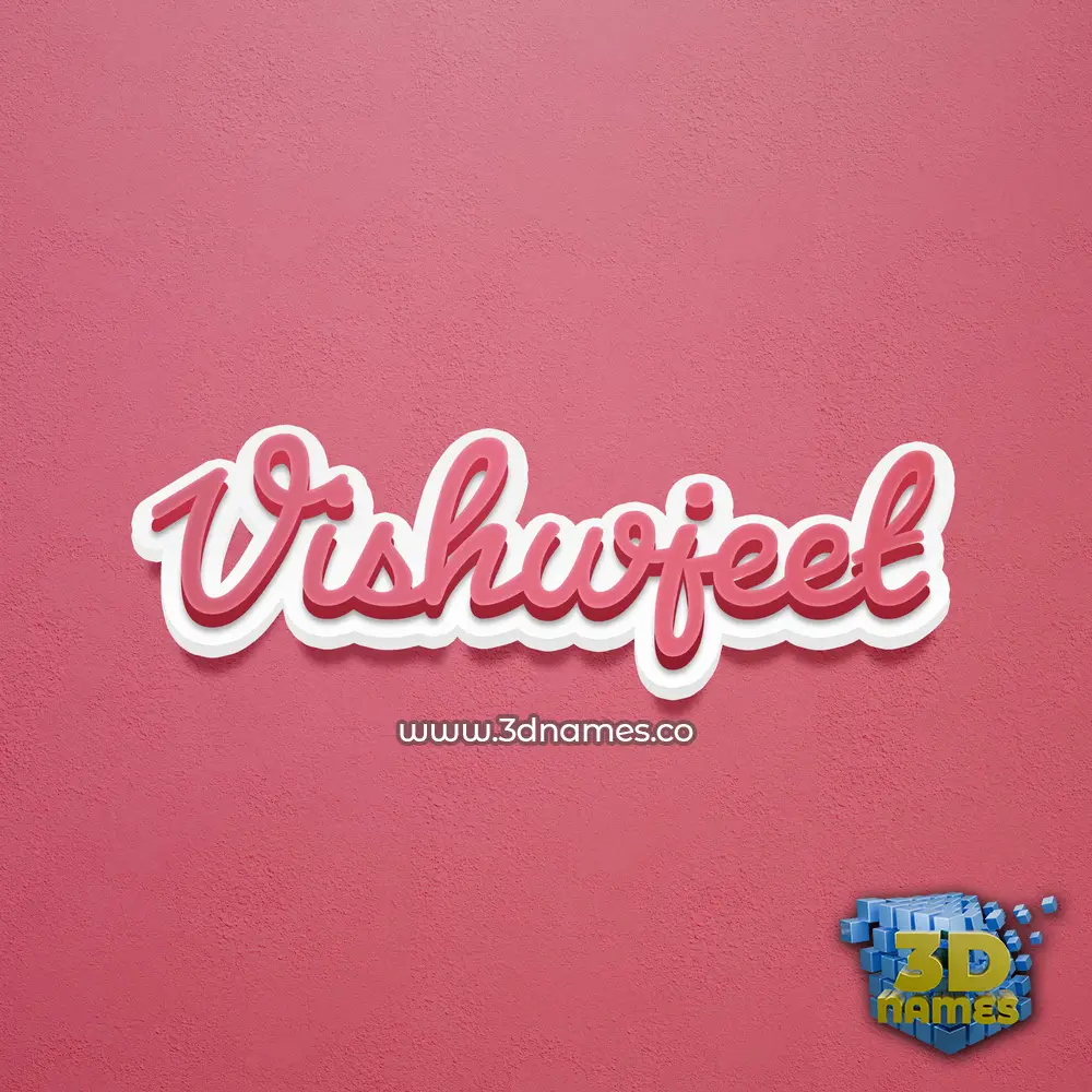 vishwjeet in Red Scribble style - 3D name wallpaper