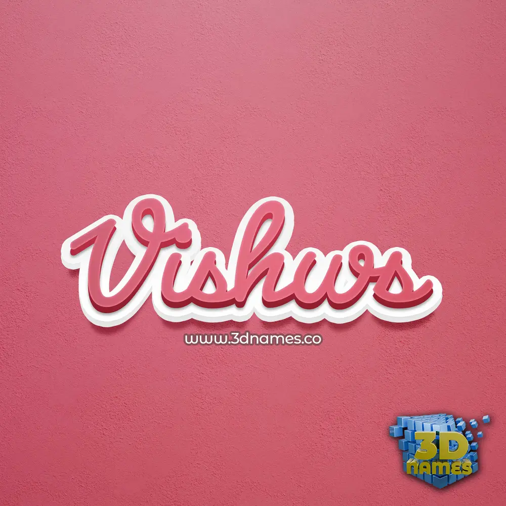 vishws in Red Scribble style - 3D name wallpaper