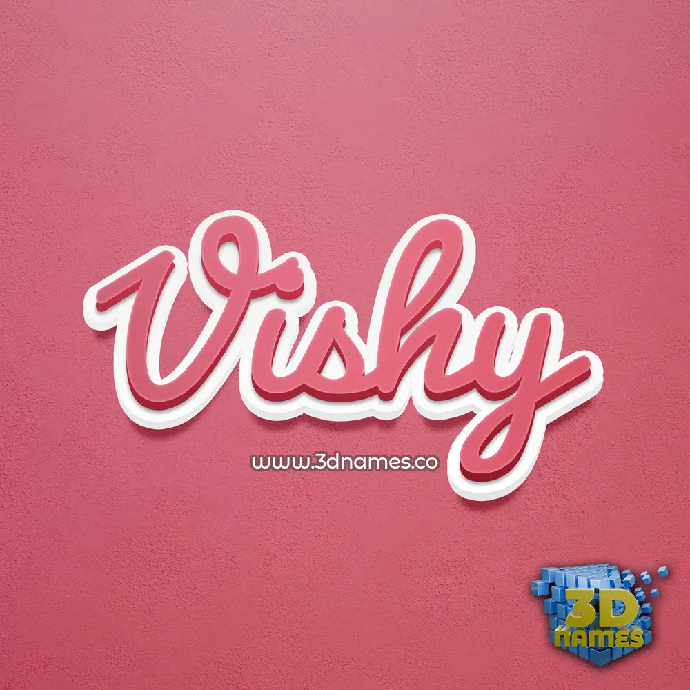 vishy in Red Scribble style - 3D name wallpaper