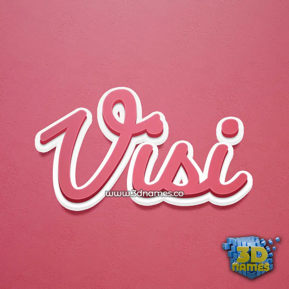 visi in Red Scribble style - 3D name wallpaper
