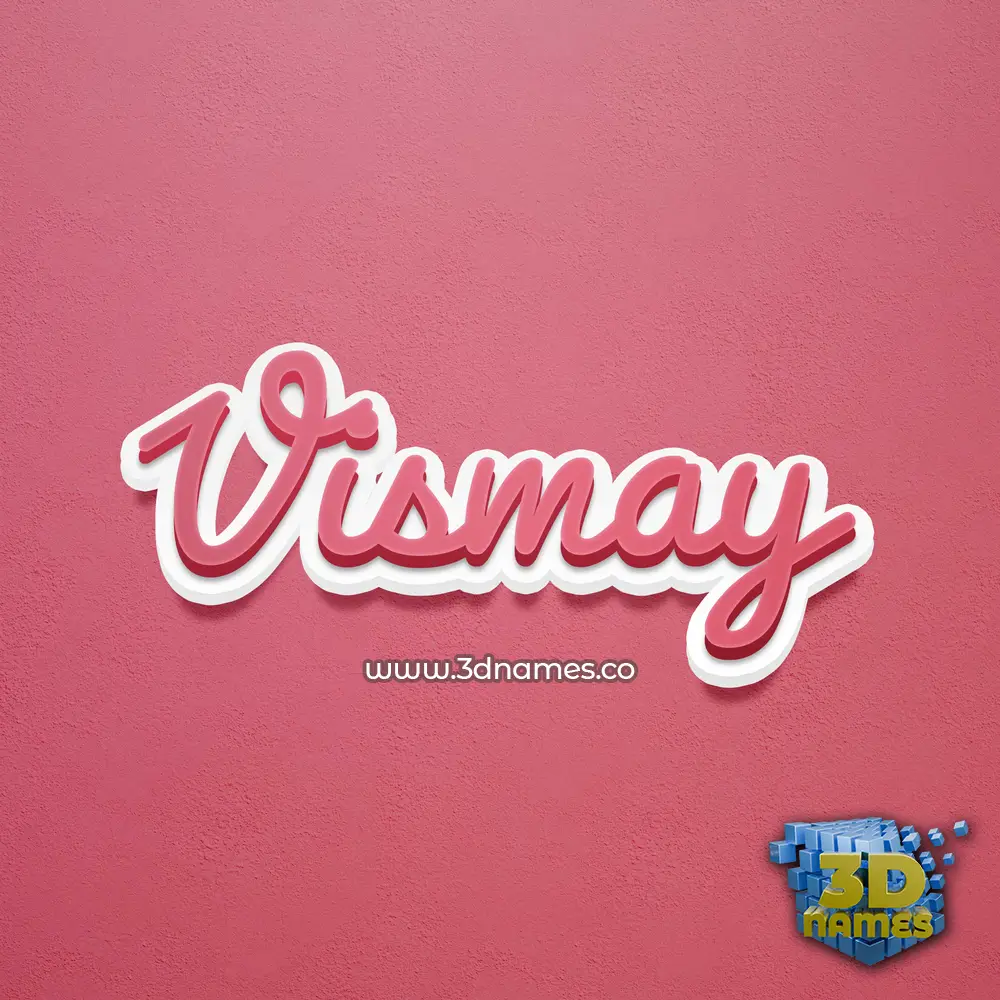 vismay in Red Scribble style - 3D name wallpaper