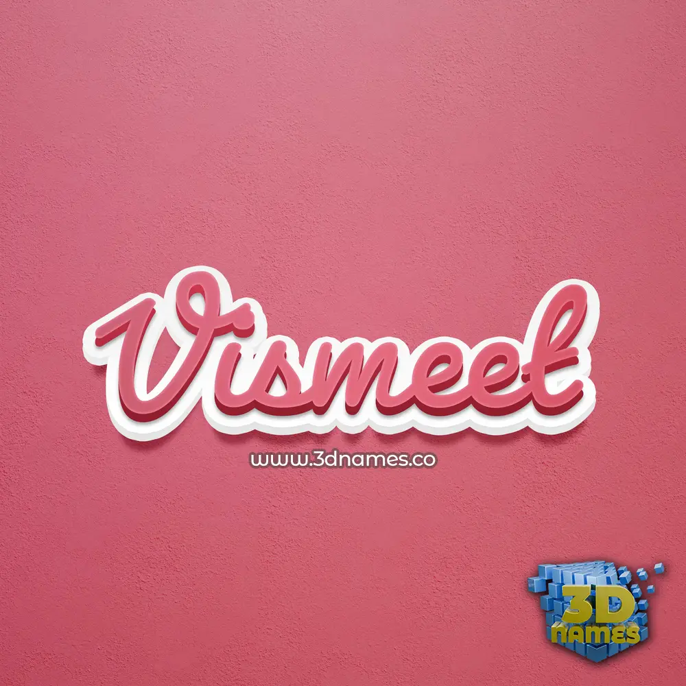 vismeet in Red Scribble style - 3D name wallpaper