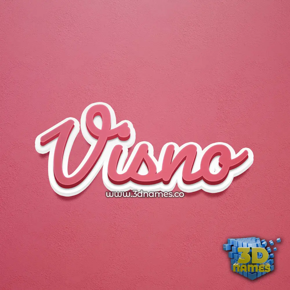 visno in Red Scribble style - 3D name wallpaper