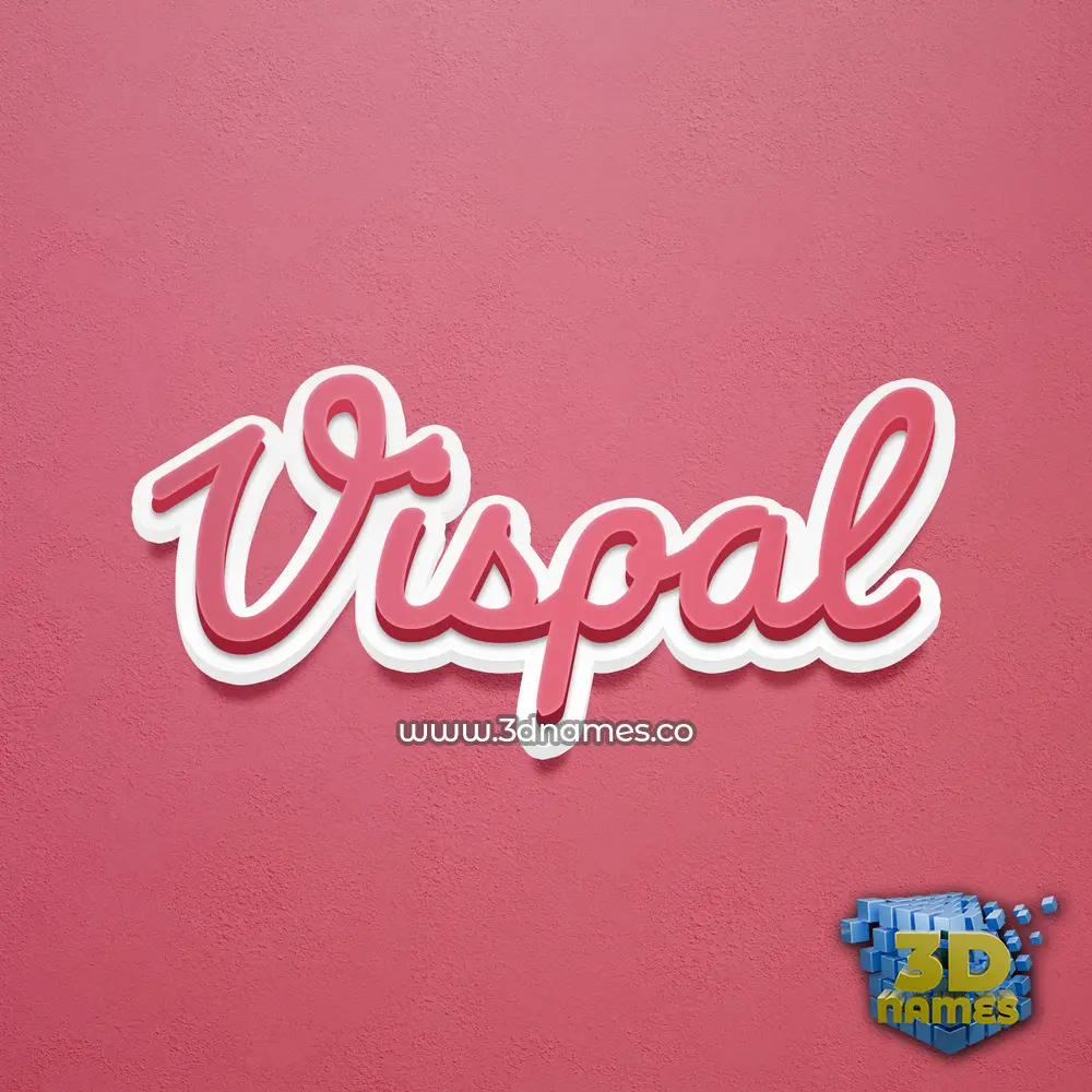 vispal in Red Scribble style - 3D name wallpaper