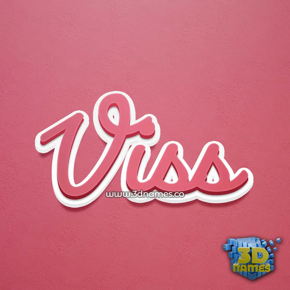 viss in Red Scribble style - 3D name wallpaper