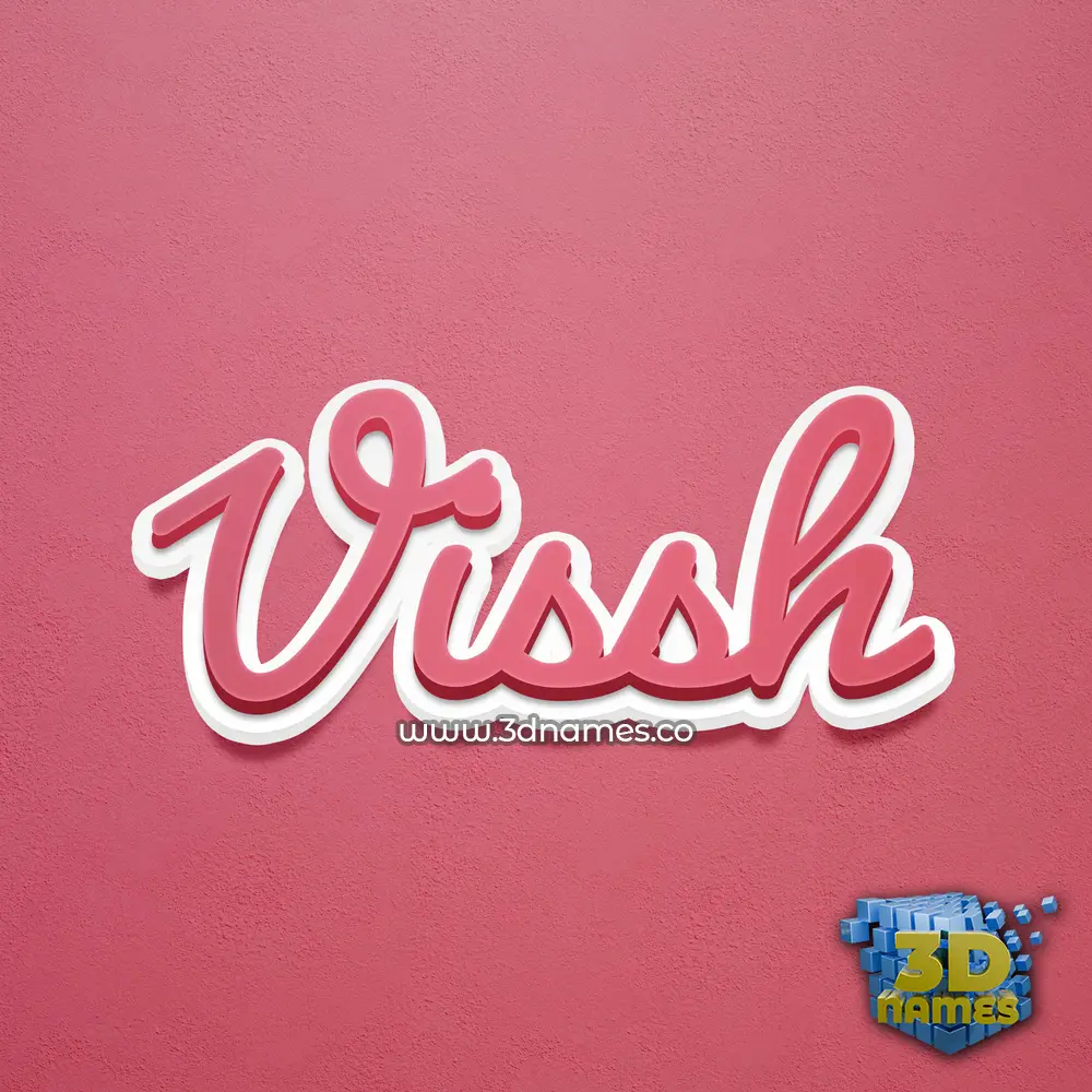 vissh in Red Scribble style - 3D name wallpaper
