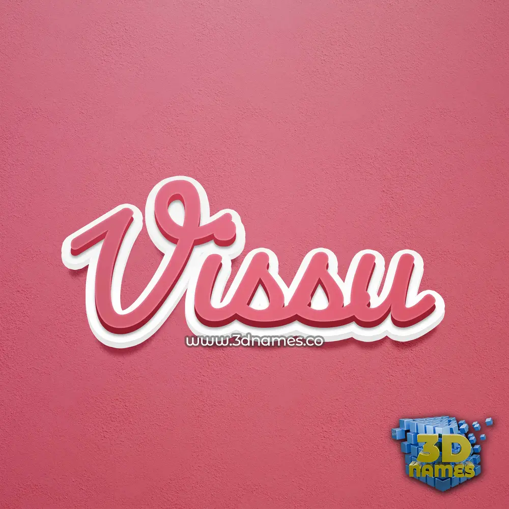 vissu in Red Scribble style - 3D name wallpaper