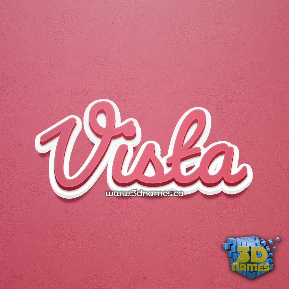 vista in Red Scribble style - 3D name wallpaper
