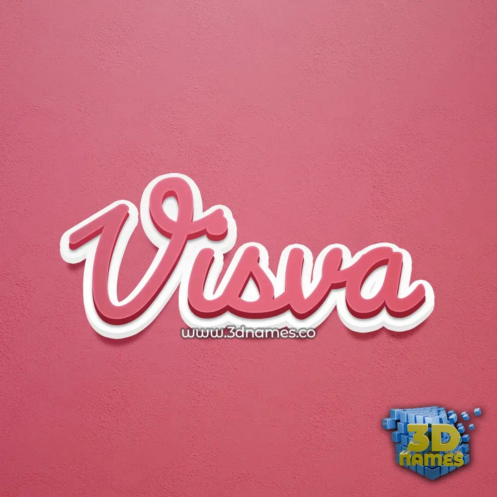 visva in Red Scribble style - 3D name wallpaper