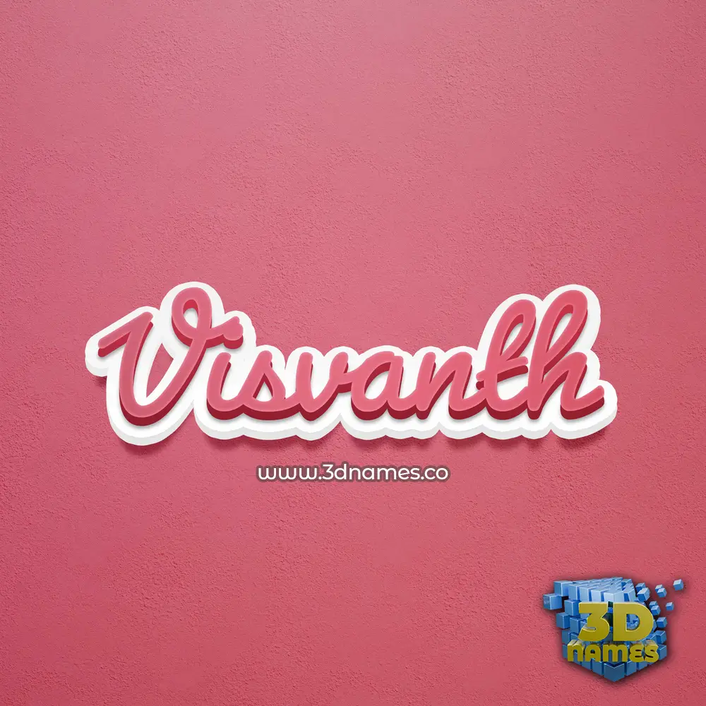 visvanth in Red Scribble style - 3D name wallpaper