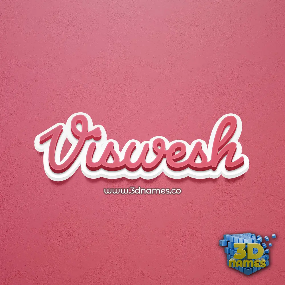viswesh in Red Scribble style - 3D name wallpaper