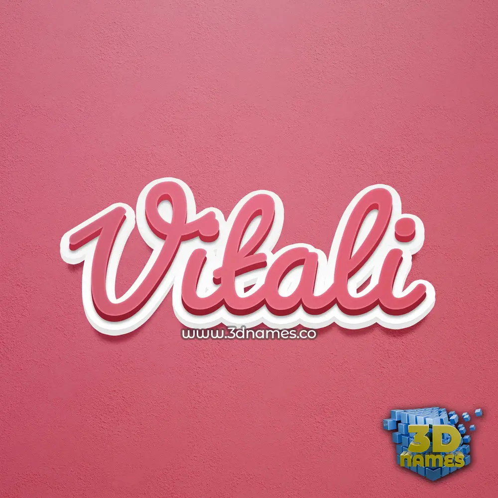 vitali in Red Scribble style - 3D name wallpaper