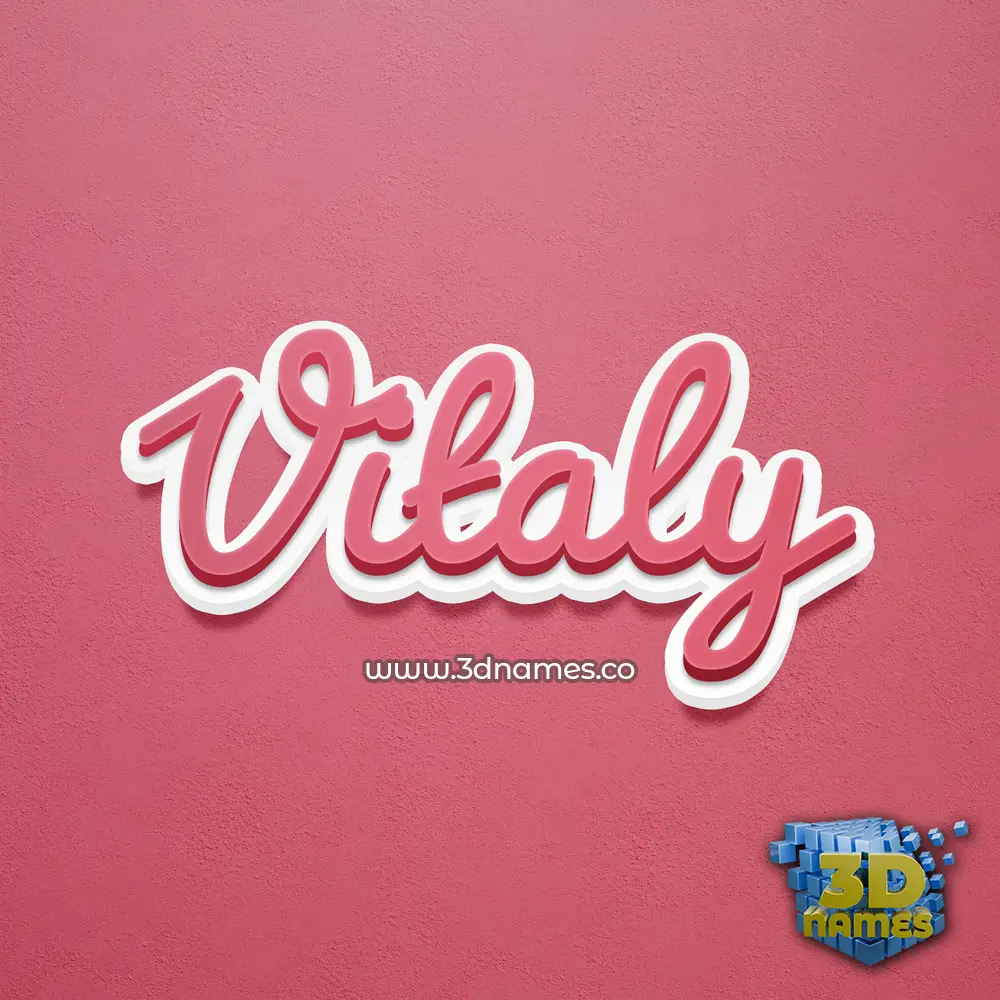 vitaly in Red Scribble style - 3D name wallpaper