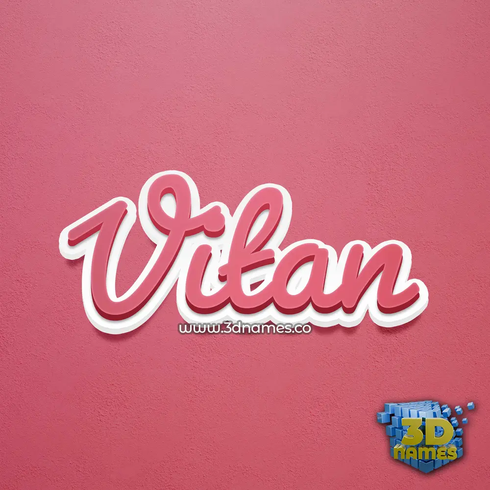 vitan in Red Scribble style - 3D name wallpaper