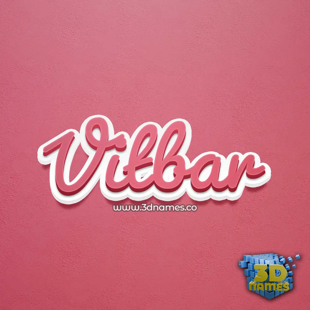 vitbar in Red Scribble style - 3D name wallpaper