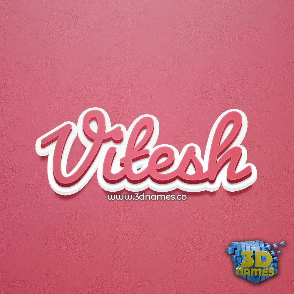 vitesh in Red Scribble style - 3D name wallpaper