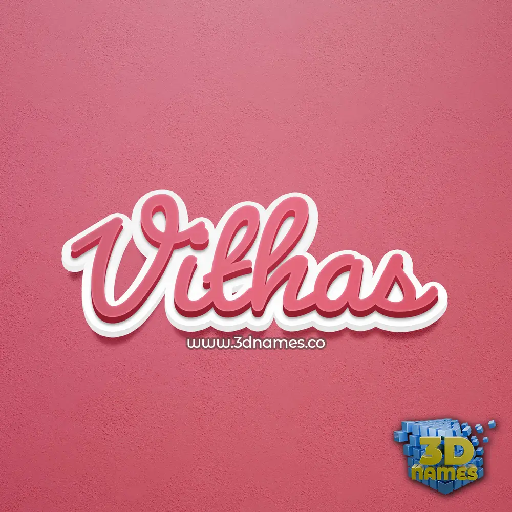 vithas in Red Scribble style - 3D name wallpaper