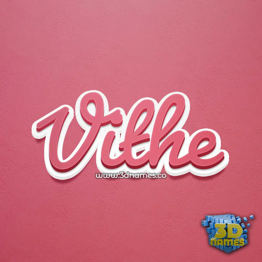 vithe in Red Scribble style - 3D name wallpaper