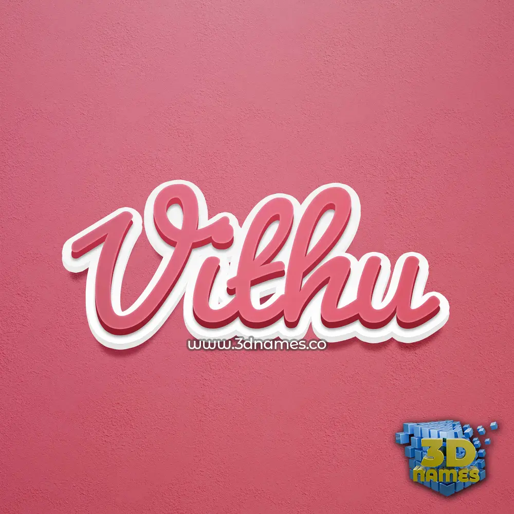 vithu in Red Scribble style - 3D name wallpaper